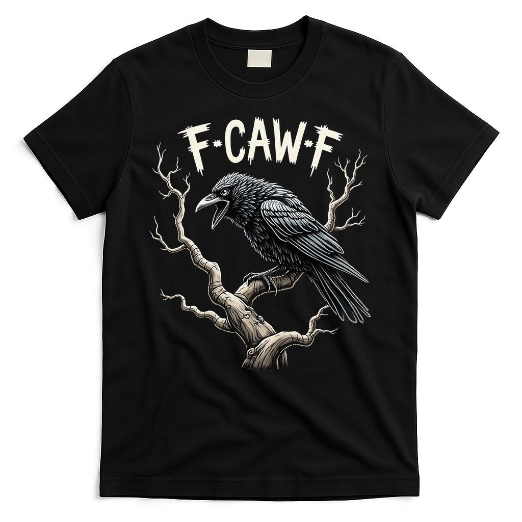 F Caw F Funny Raven Crow Vintage Gothic Bird Pun T-Shirt Hoodie, Sweatshirt | CoreVibeTees.com