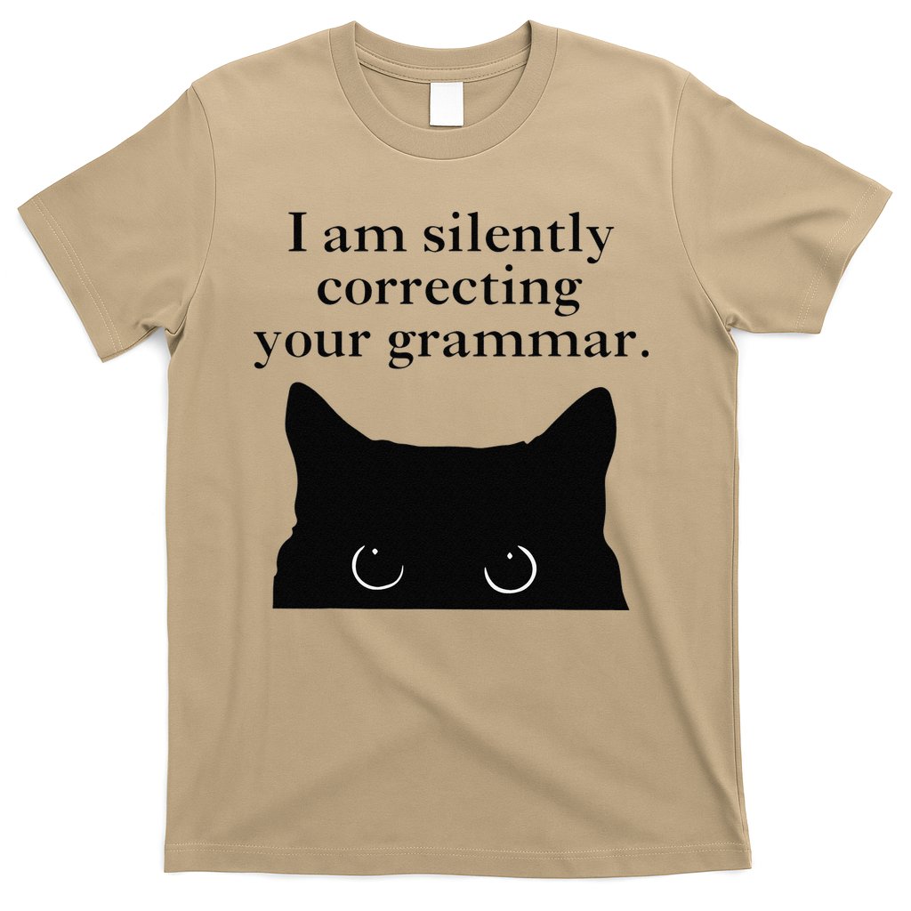 Funny Cat I Am Silently Correcting Your Grammar T-Shirt Hoodie, Sweatshirt | CoreVibeTees.com