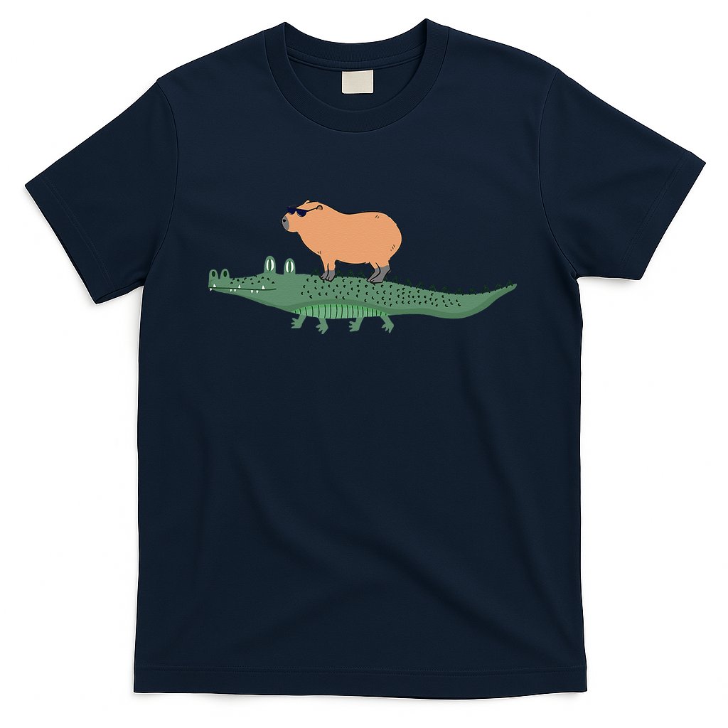Funny Capybara Riding On A Crocodile T-Shirt Hoodie, Sweatshirt | CoreVibeTees.com