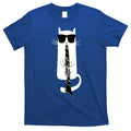 Funny Cat Wearing Sunglasses Playing Clarinet T-Shirt Hoodie, Sweatshirt | CoreVibeTees.com