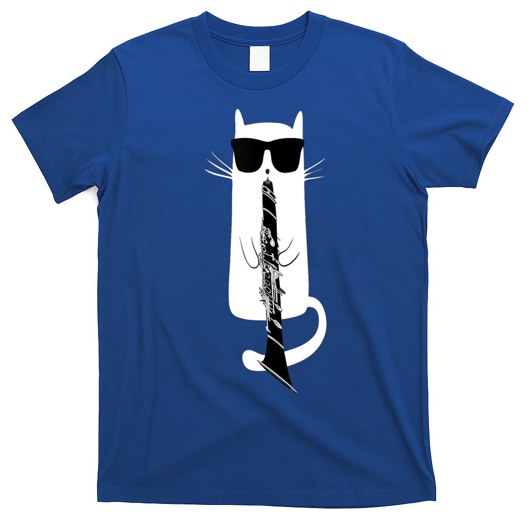 Funny Cat Wearing Sunglasses Playing Clarinet T-Shirt Hoodie, Sweatshirt | CoreVibeTees.com