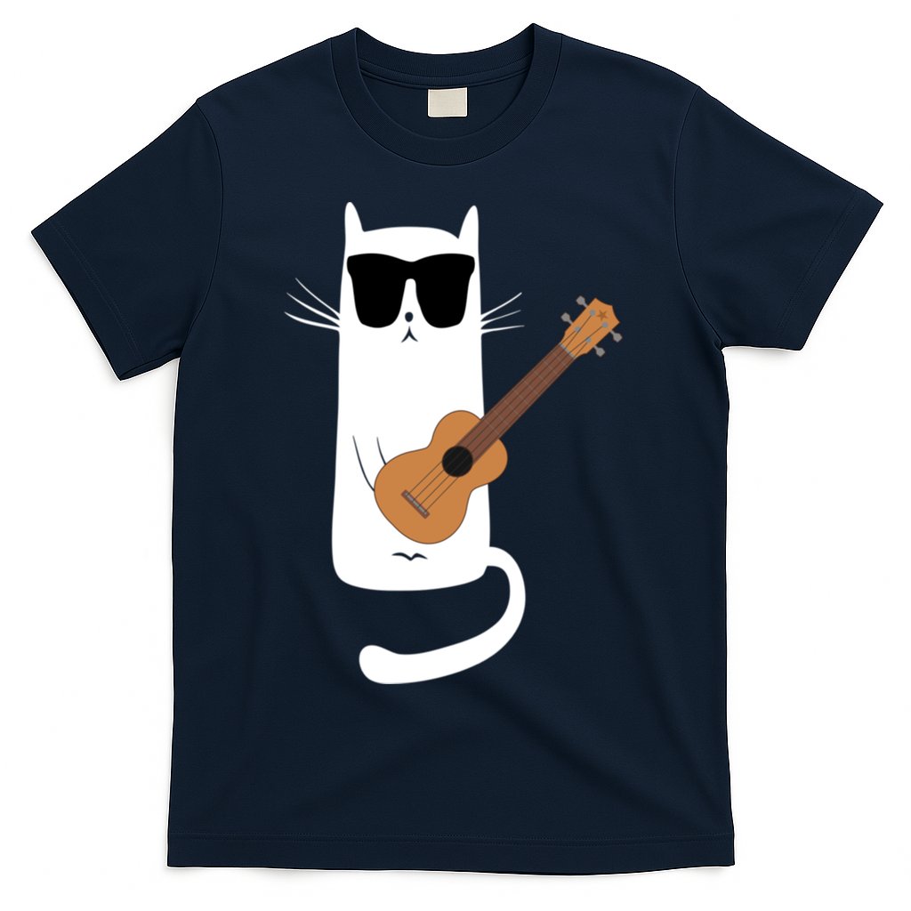 Funny Cat Wearing Sunglasses Playing Ukulele T-Shirt Hoodie, Sweatshirt | CoreVibeTees.com