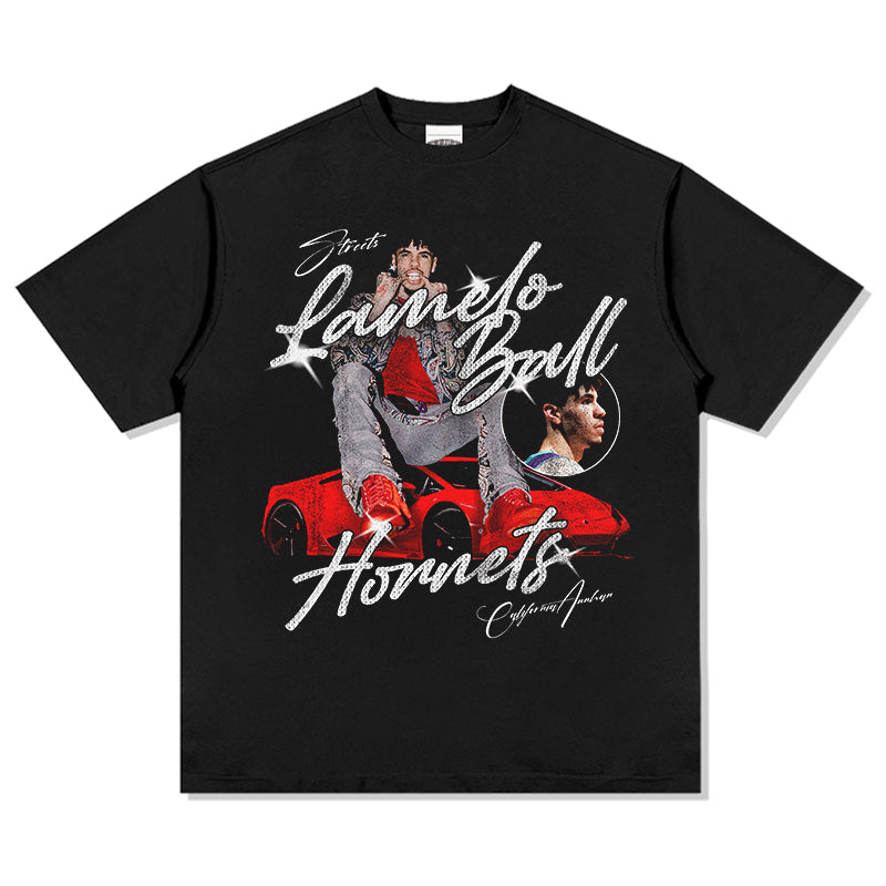 Three-ball Red Lamborghini LaMelo Ball TEE NBA 2024 Hoodie, Sweatshirt | CoreVibeTees.com (Image 3)