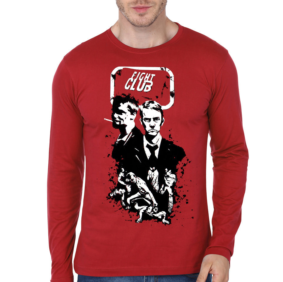 Fight Club Red Full Sleeve Tee Style001 Hoodie, Sweatshirt | CoreVibeTees.com