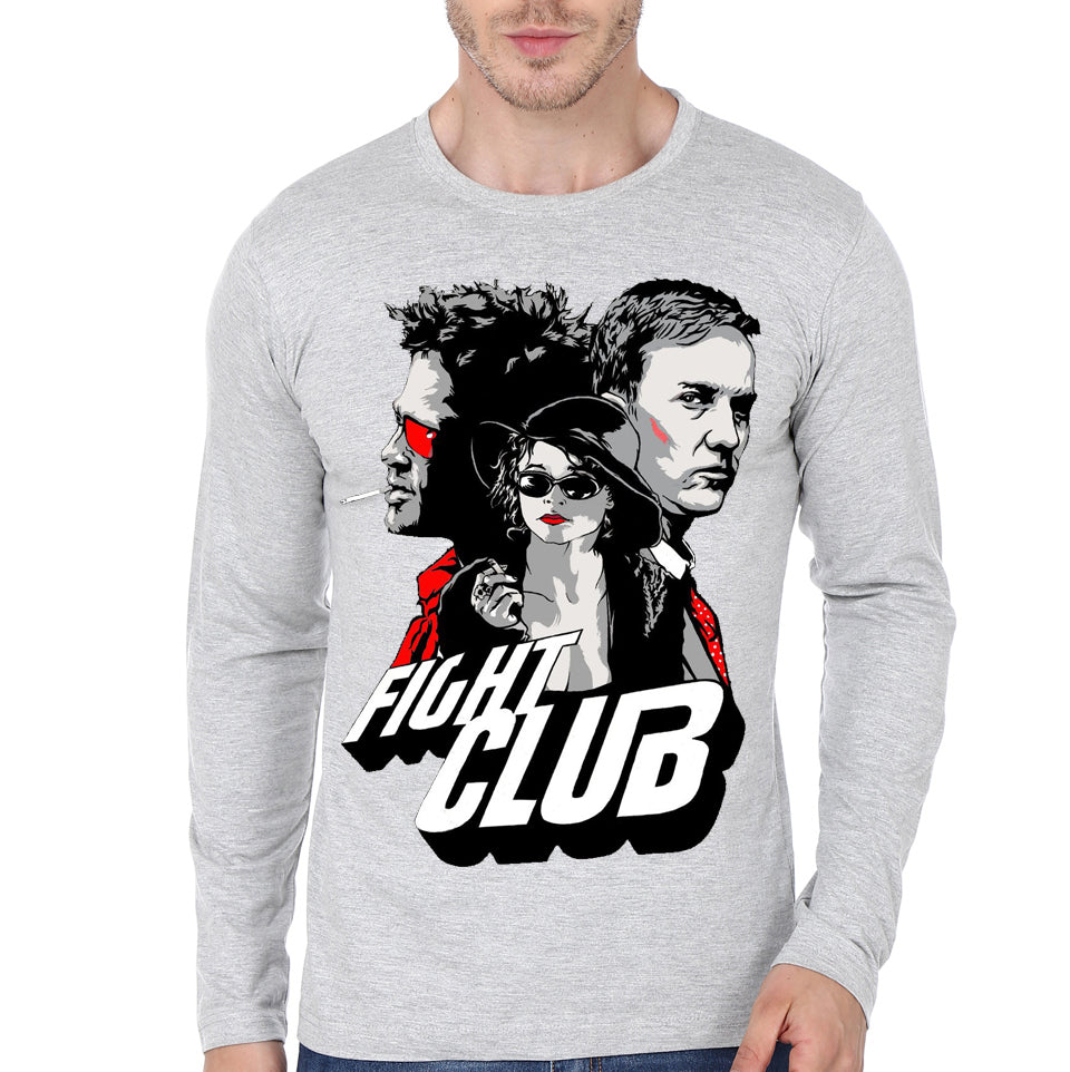 Fight Club Grey Full Sleeve Tee Hoodie, Sweatshirt | CoreVibeTees.com
