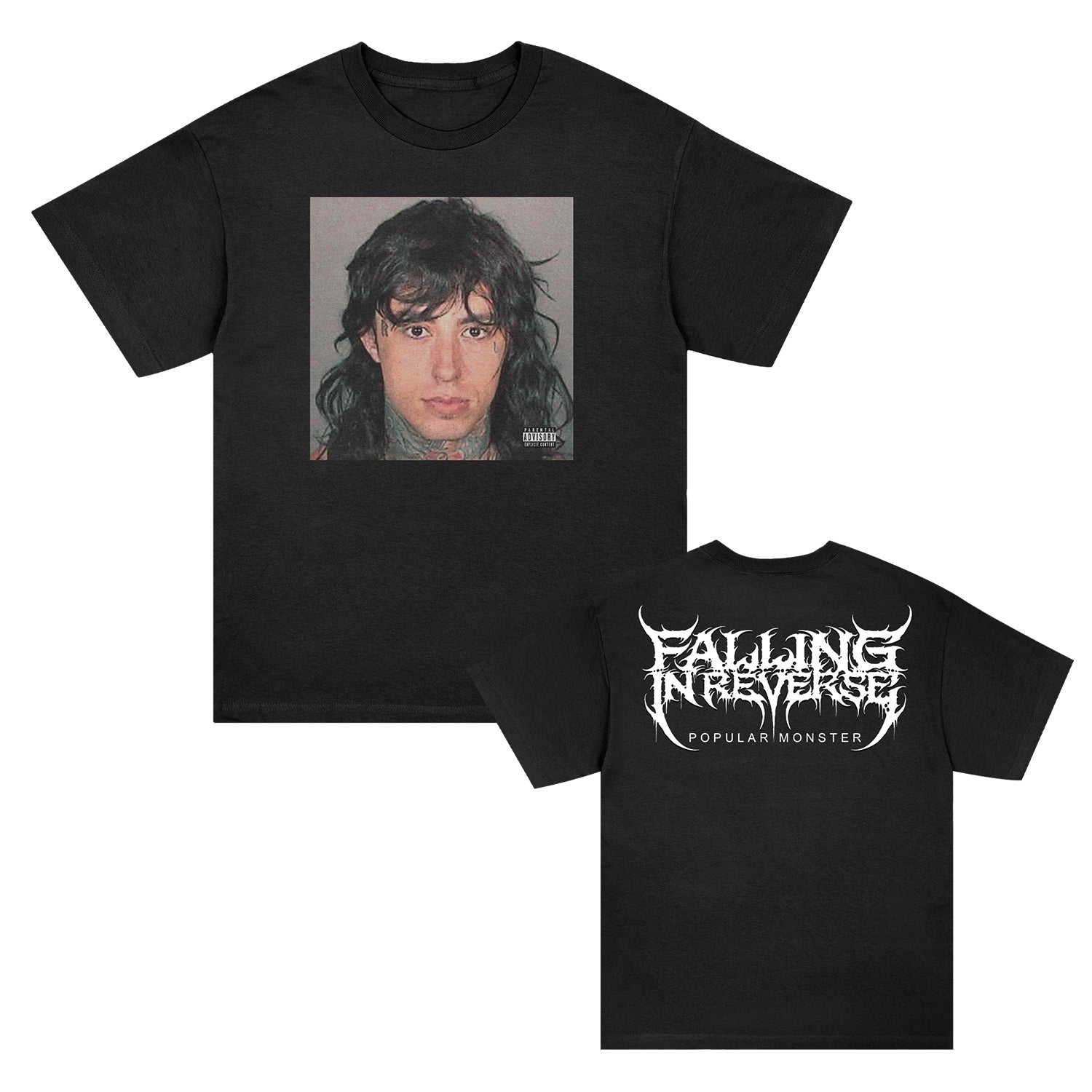 Popular Monster Cover and Back Logo T-Shirt (Black) Hoodie, Sweatshirt | CoreVibeTees.com (Image 1)