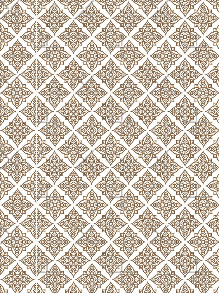 Thai pattern, golden color, Thai fabric, golden bush pattern, for everyone in the family. by isaartboho