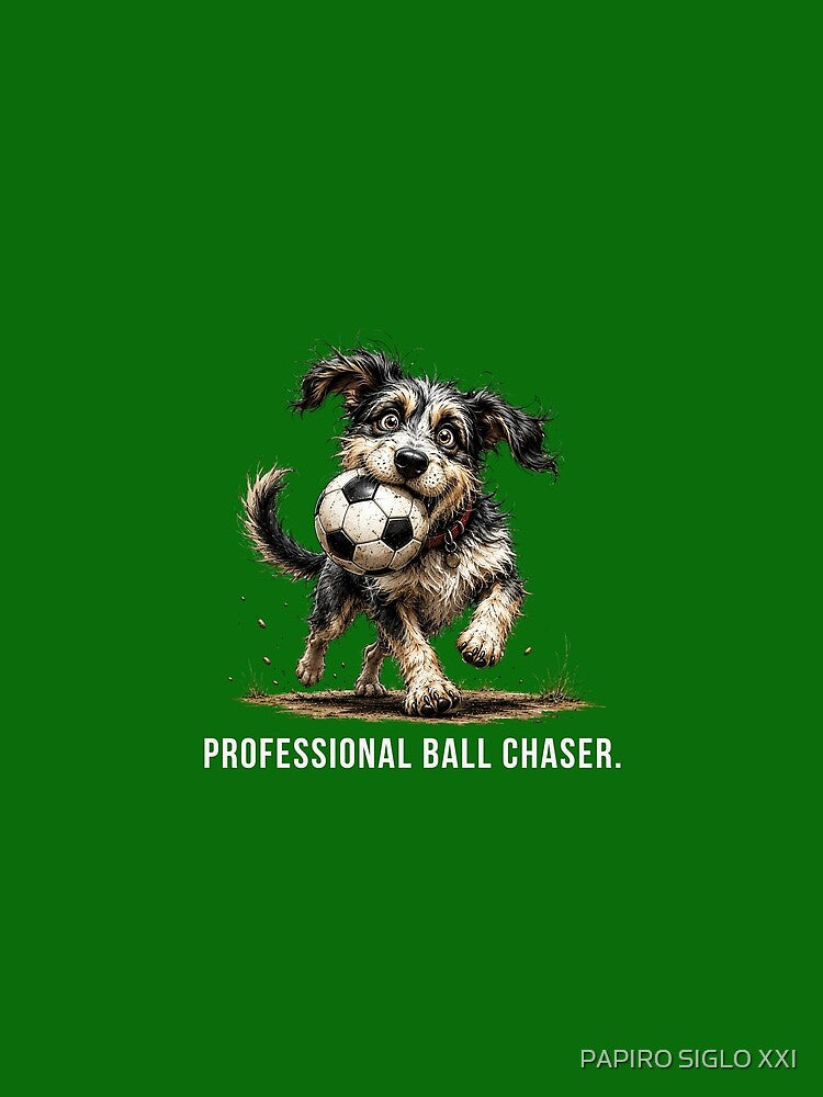 Professional Ball Chaser – Football Scruffy Dog Illustration by PAPIRO SIGLO XXI