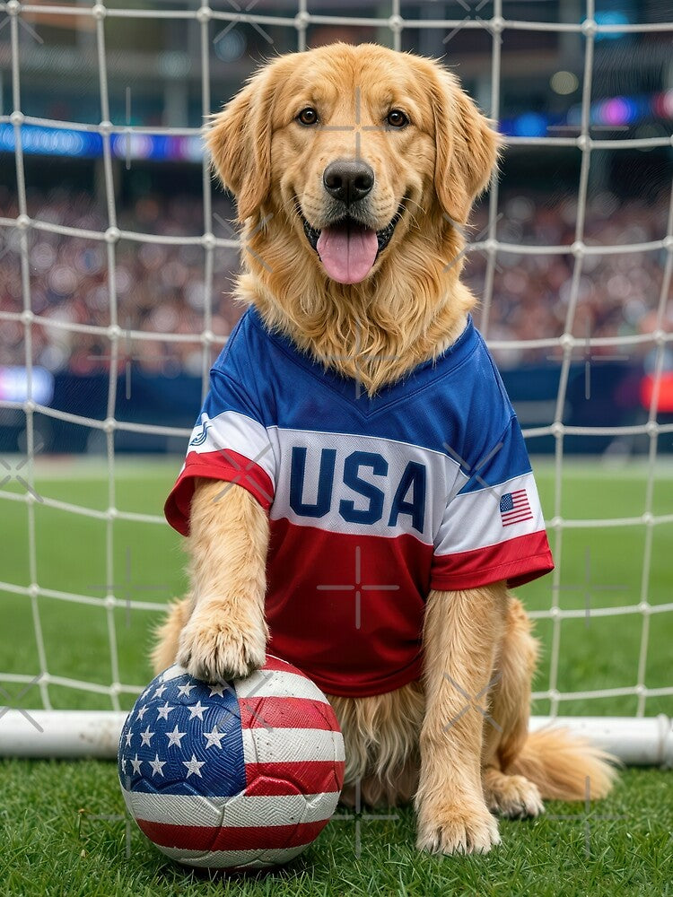 Golden Retriever American Soccer Player by Maria Dryfhout