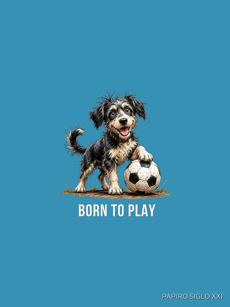 Born to Play – Soccer Scruffy Dog Illustration by PAPIRO SIGLO XXI