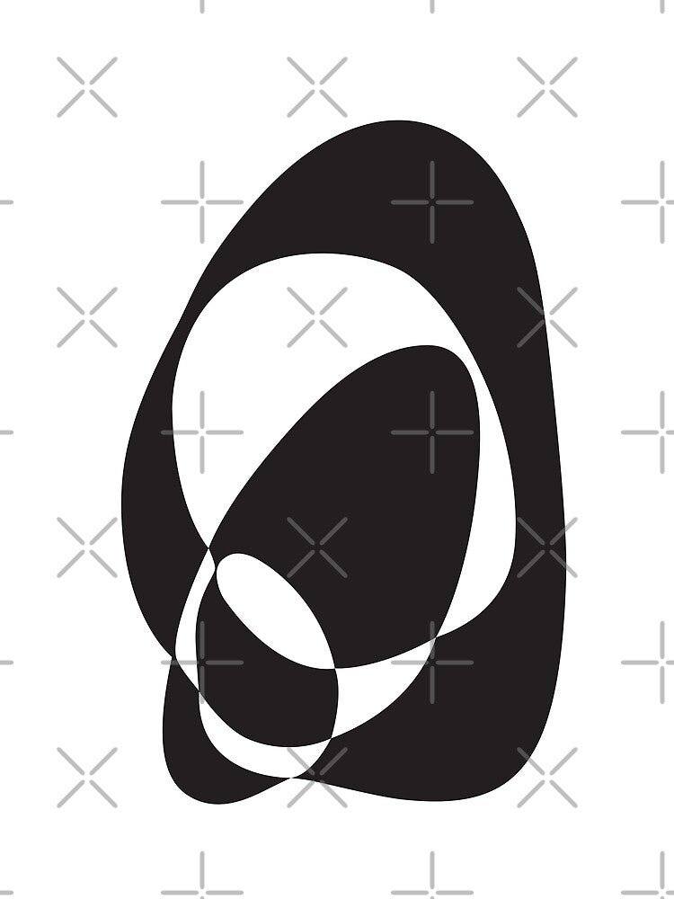 Abstract Modern Black and White Reverse Shape Print for Room Decoration by BONBcreative