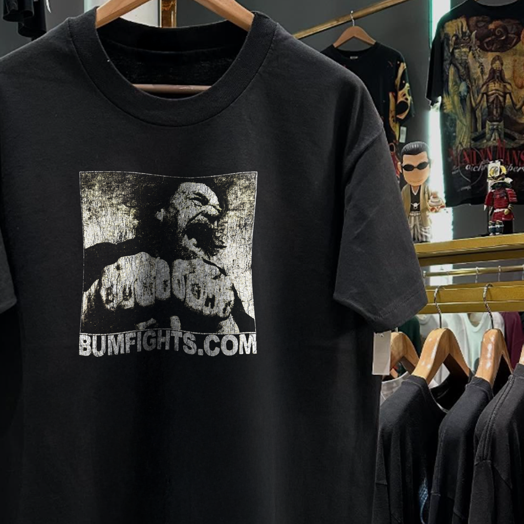 90S BUMFIGHTS PROMO RARE WASHED BLACK T-SHIRT Hoodie, Sweatshirt | CoreVibeTees.com (Image 2)