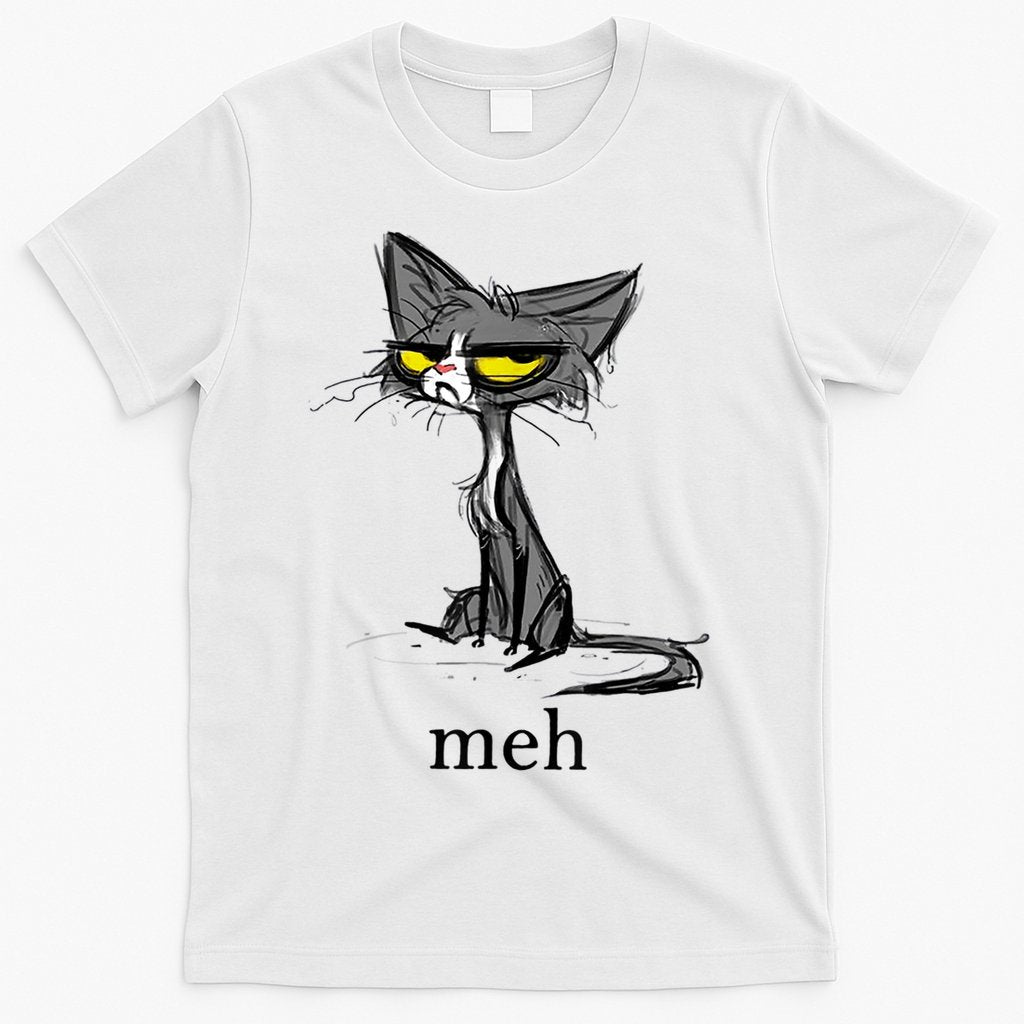 Funny Meh Cat Gift For Cat Lovers T-Shirt Hoodie, Sweatshirt | CoreVibeTees.com