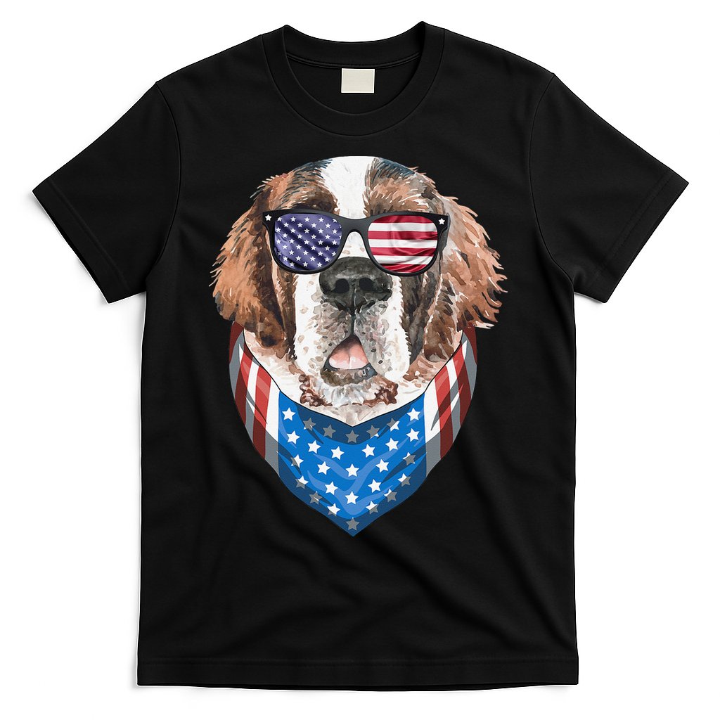 Fourth of July Bernard American Flag July 4th St Bernard Dog T-Shirt Hoodie, Sweatshirt | CoreVibeTees.com