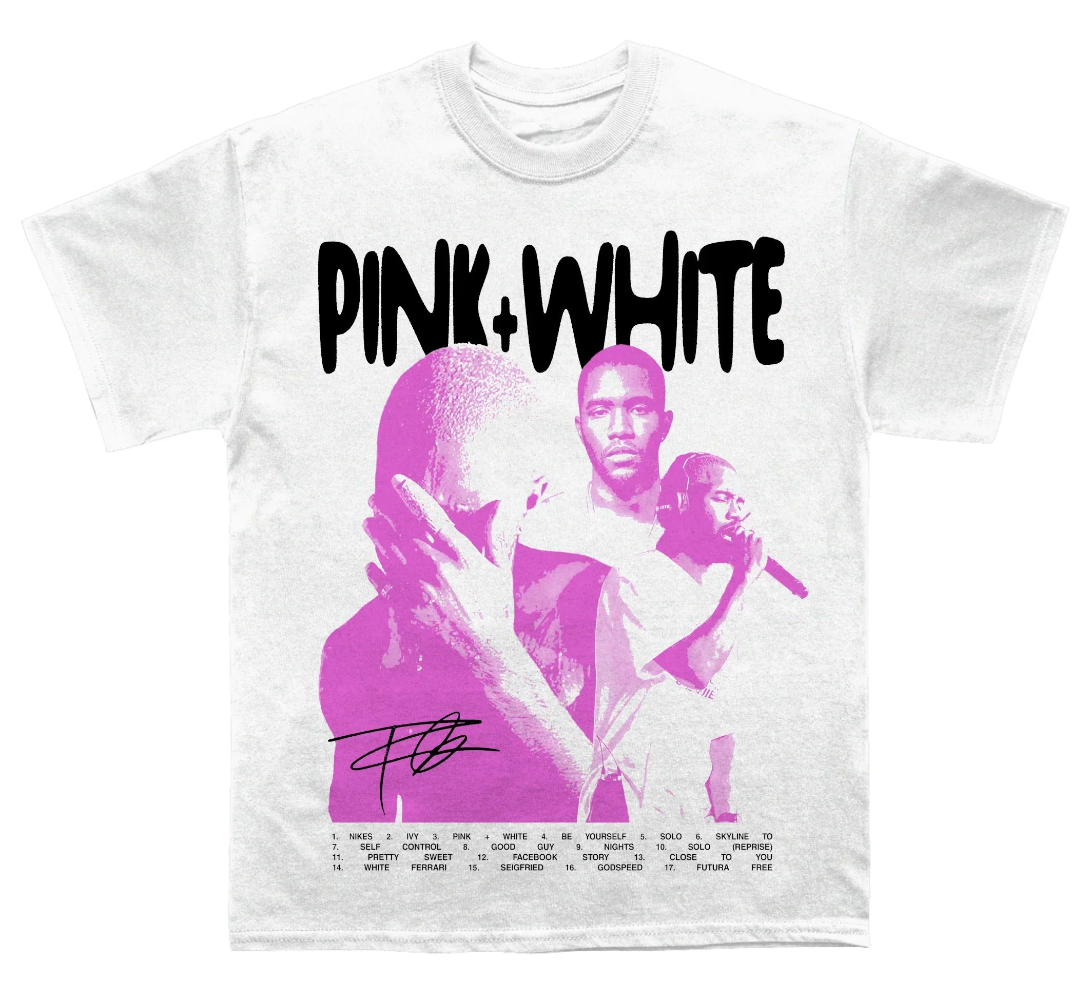 Frank Ocean "Pink & White" TEE Hoodie, Sweatshirt | CoreVibeTees.com (Image 2)