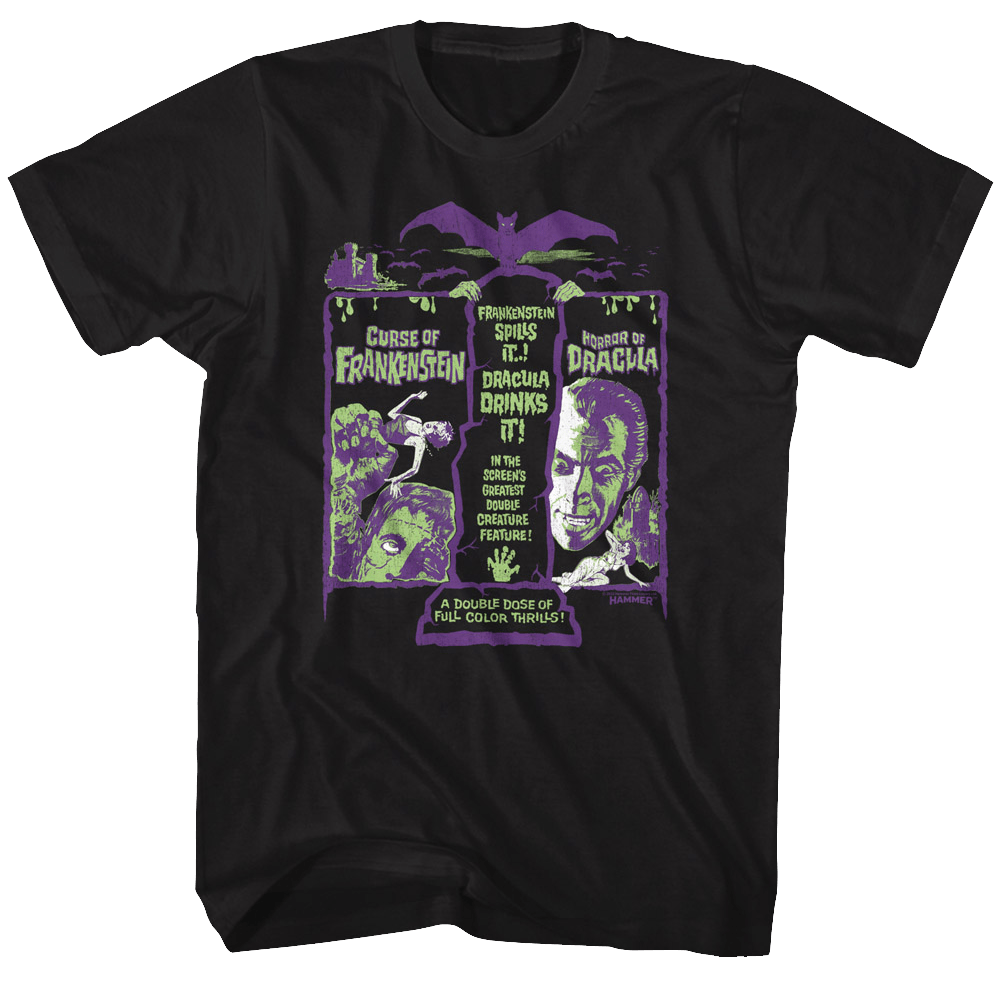 Double Dose Dracula Frankenstein T-Shirt Hoodie, Sweatshirt | CoreVibeTees.com