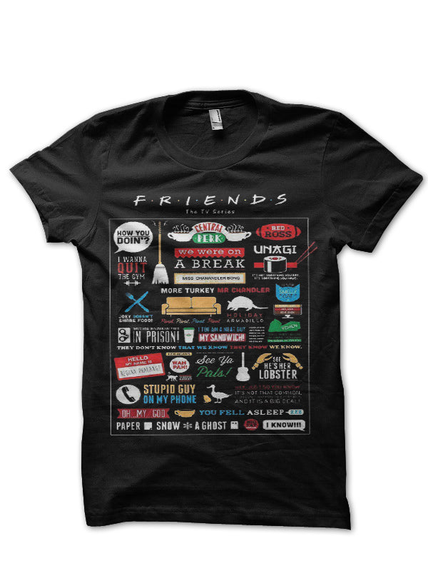 Friends Black Half Sleeve T-Shirt Style002 Hoodie, Sweatshirt | CoreVibeTees.com