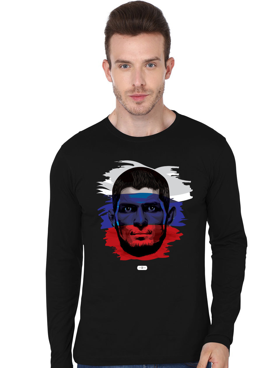 Russian Paint Khabib Black Full Sleeve T-Shirt Hoodie, Sweatshirt | CoreVibeTees.com