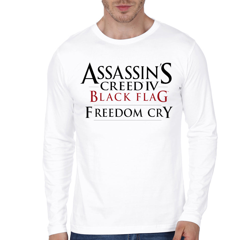 Assassins Creed White Full Sleeve Tee Hoodie, Sweatshirt | CoreVibeTees.com