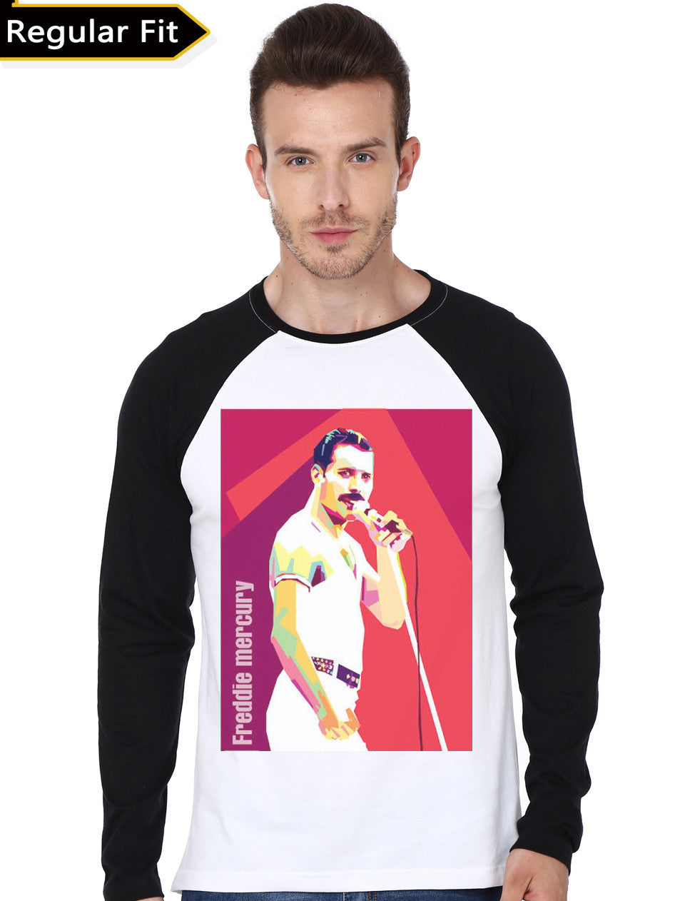 Freddie Mercury Raglan T-Shirt Hoodie, Sweatshirt | CoreVibeTees.com
