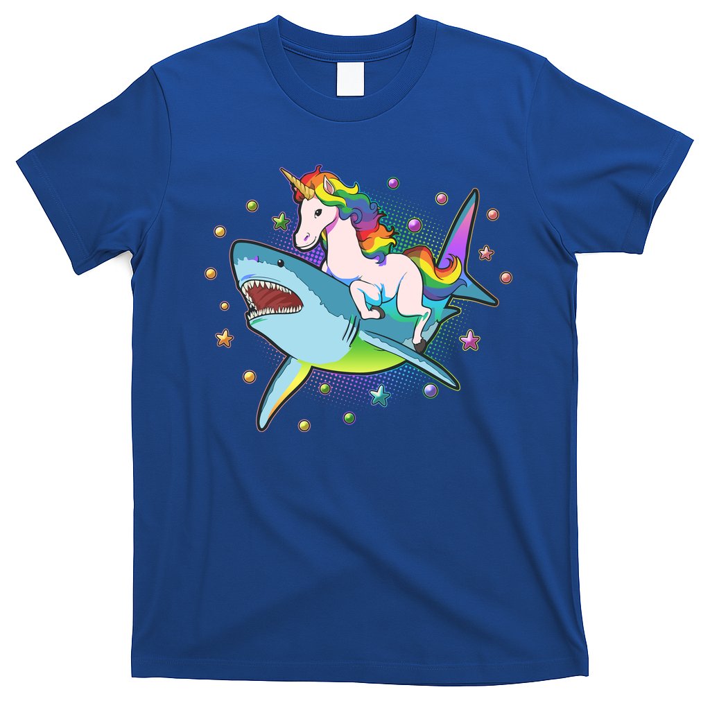 Funny Rainbow Unicorn Riding Shark T-Shirt Hoodie, Sweatshirt | CoreVibeTees.com