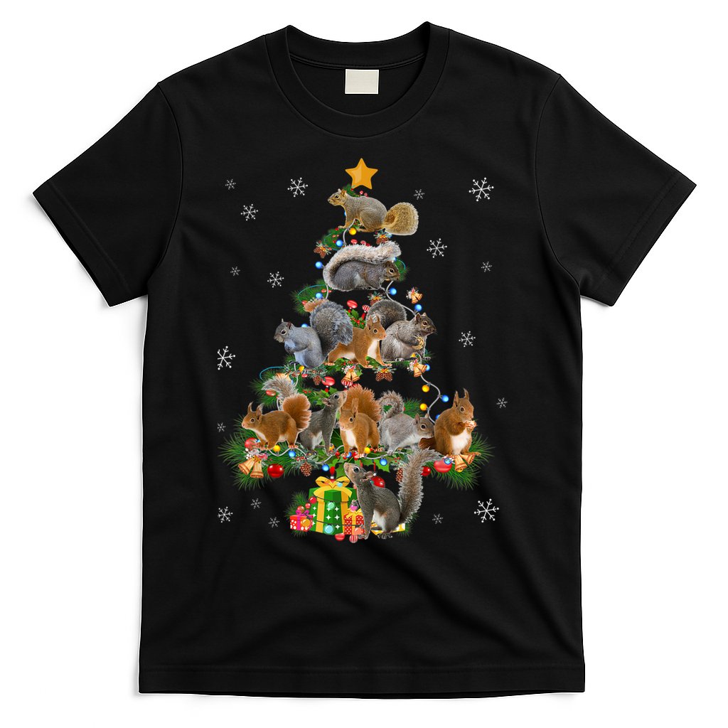 Funny Squirrel Christmas Tree Squirrel Lover Xmas Gifts TShirt T-Shirt Hoodie, Sweatshirt | CoreVibeTees.com