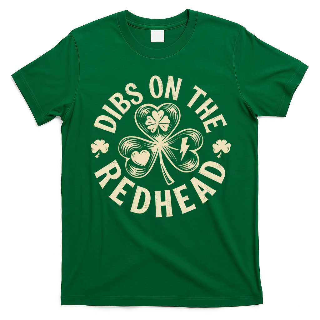 Funny Shamrock Irish St Patricks Day Dibs On The Redhead T-Shirt Hoodie, Sweatshirt | CoreVibeTees.com