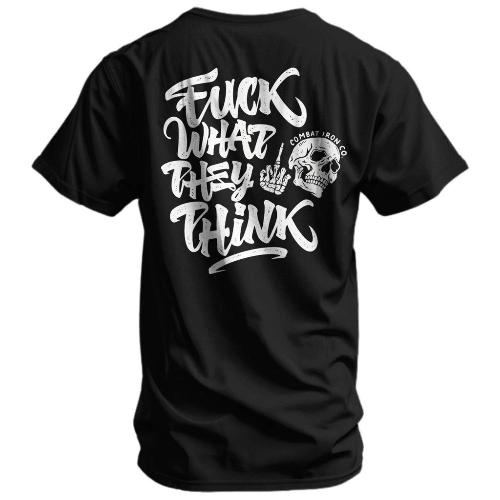 Fuck What They Think Skull Men's T-Shirt Hoodie, Sweatshirt | CoreVibeTees.com (Image 1)