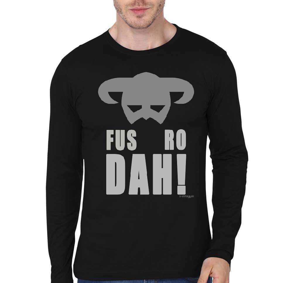 Fus Ro Dah Black Full Sleeve T-Shirt Hoodie, Sweatshirt | CoreVibeTees.com