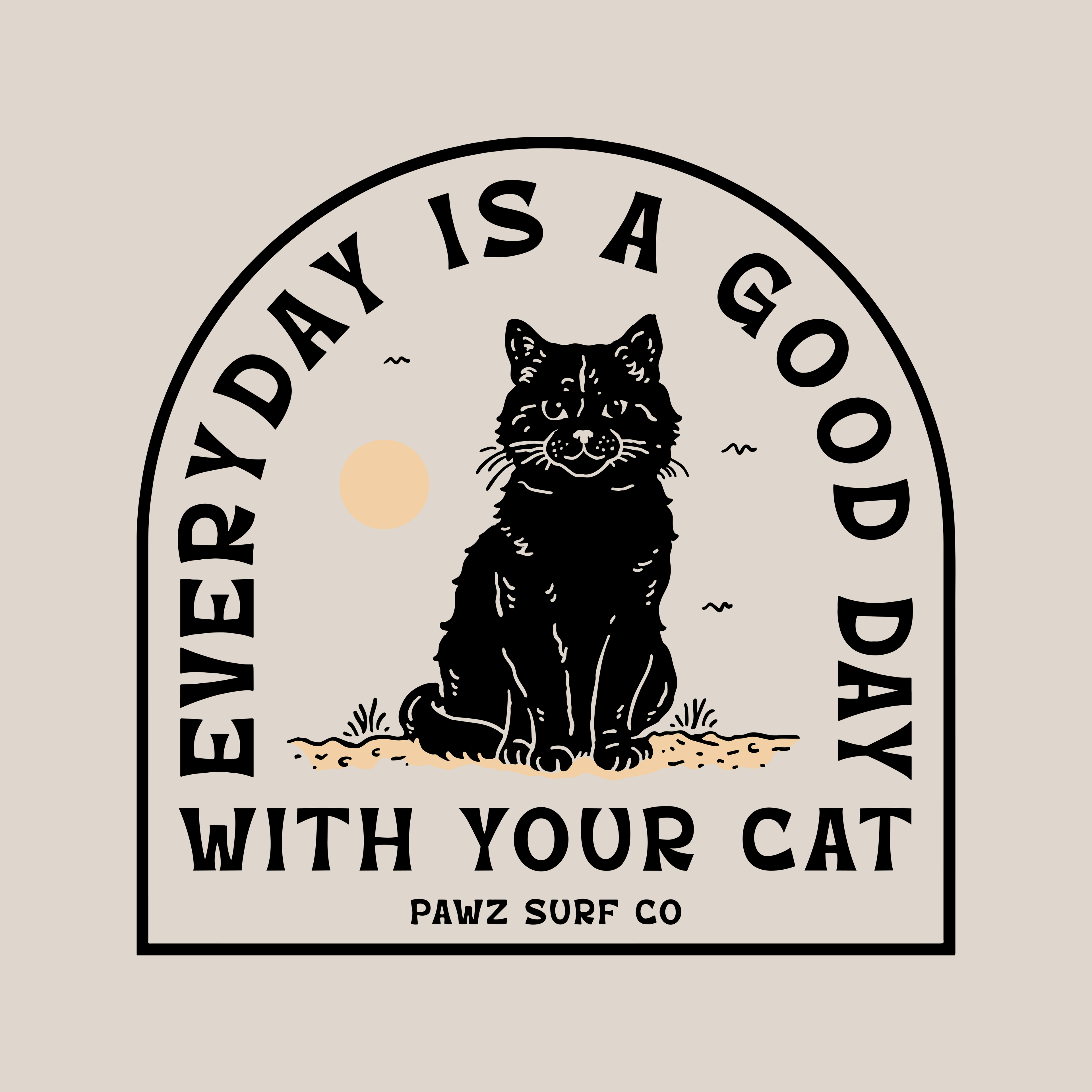 Good Day Cat - Natural (Adult Short Sleeve T-Shirt) Hoodie, Sweatshirt | CoreVibeTees.com (Image 3)