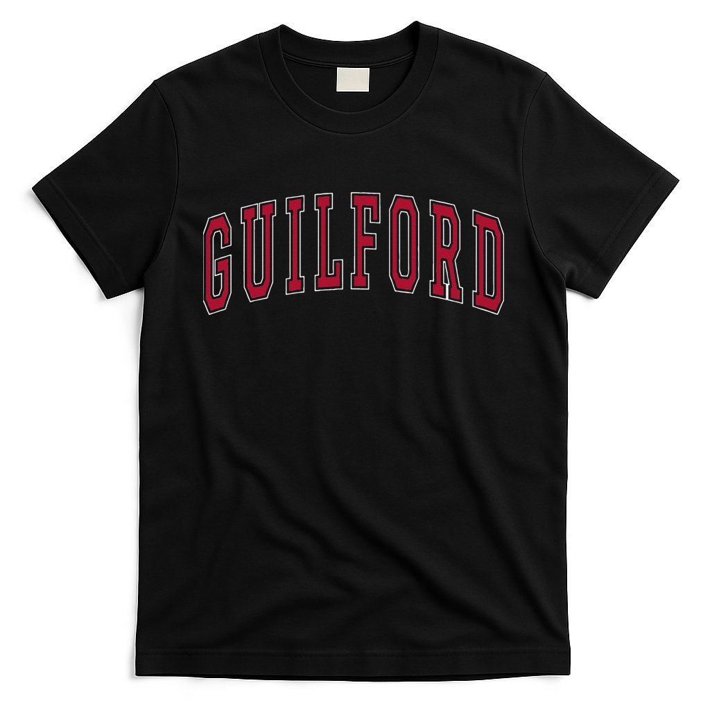 Guilford Connecticut Souvenir College Style Red Text T-Shirt Hoodie, Sweatshirt | CoreVibeTees.com