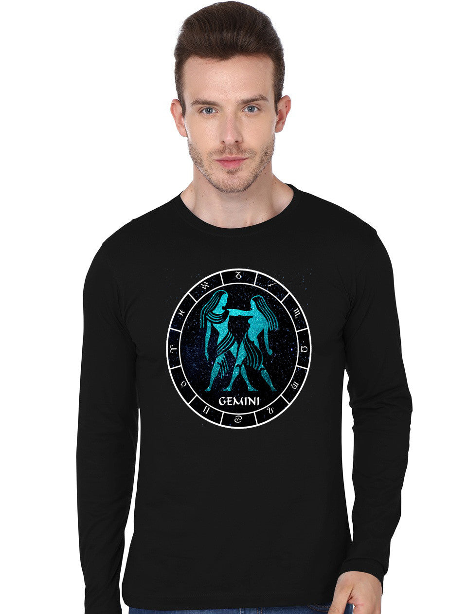Gemini Black Full Sleeve T-Shirt Hoodie, Sweatshirt | CoreVibeTees.com