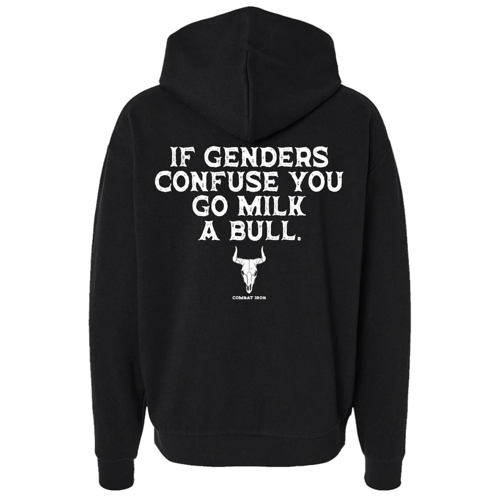 If Genders Confuse You, Go Milk a Bull Men's Hoodie T-Shirts, Sweatshirt | CoreVibeTees.com (Image 1)