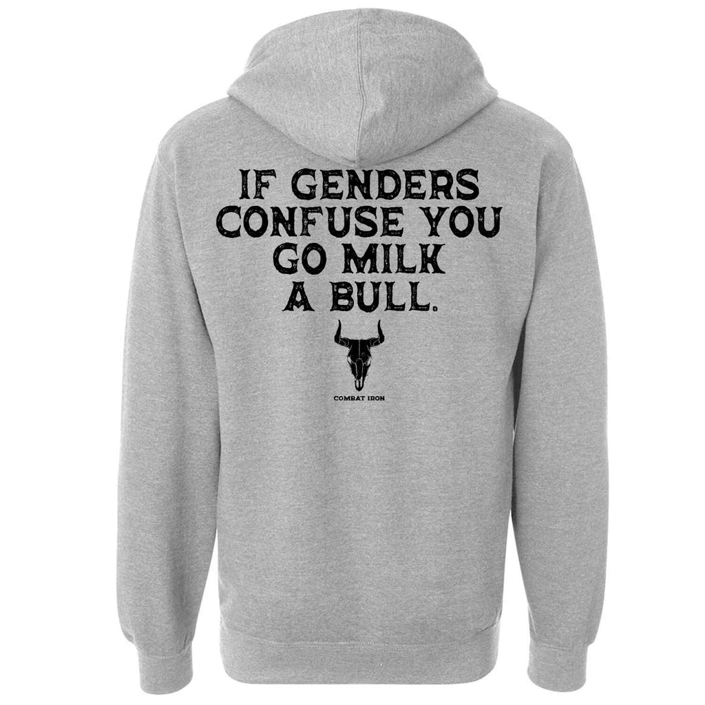 If Genders Confuse You, Go Milk a Bull Men's Hoodie T-Shirts, Sweatshirt | CoreVibeTees.com (Image 2)