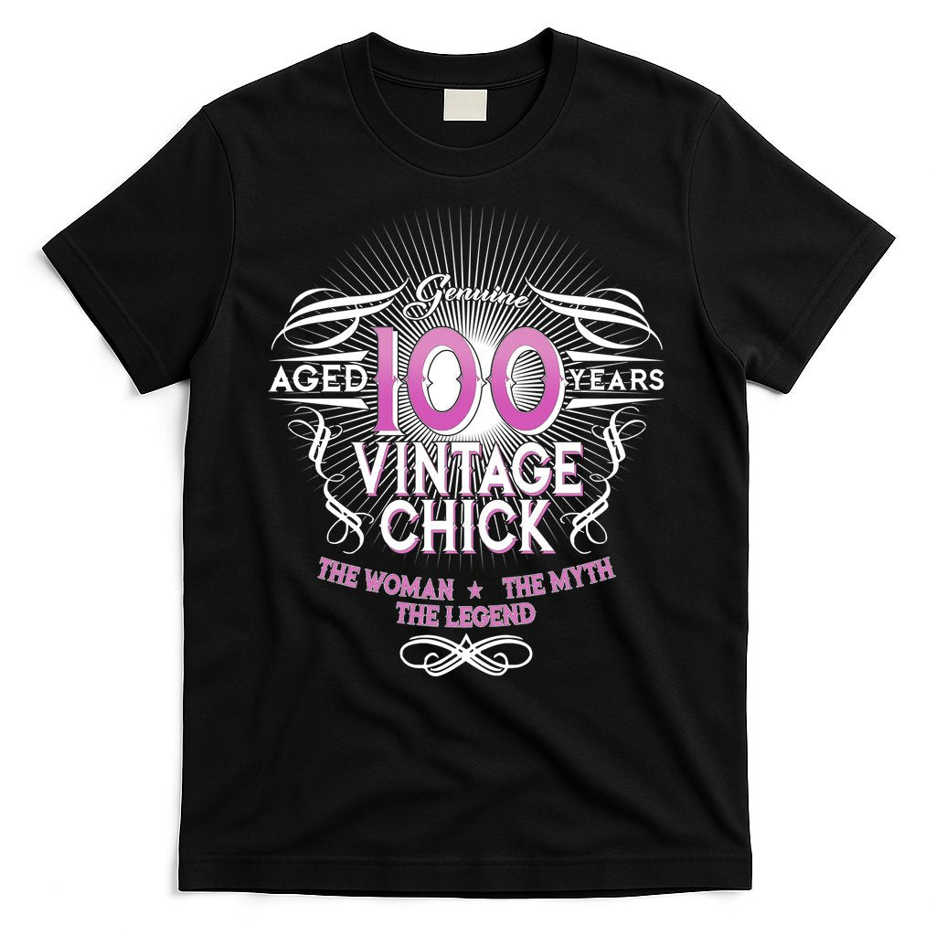Genuine Aged 100 Years Vintage Chick 100th Birthday T-Shirt Hoodie, Sweatshirt | CoreVibeTees.com