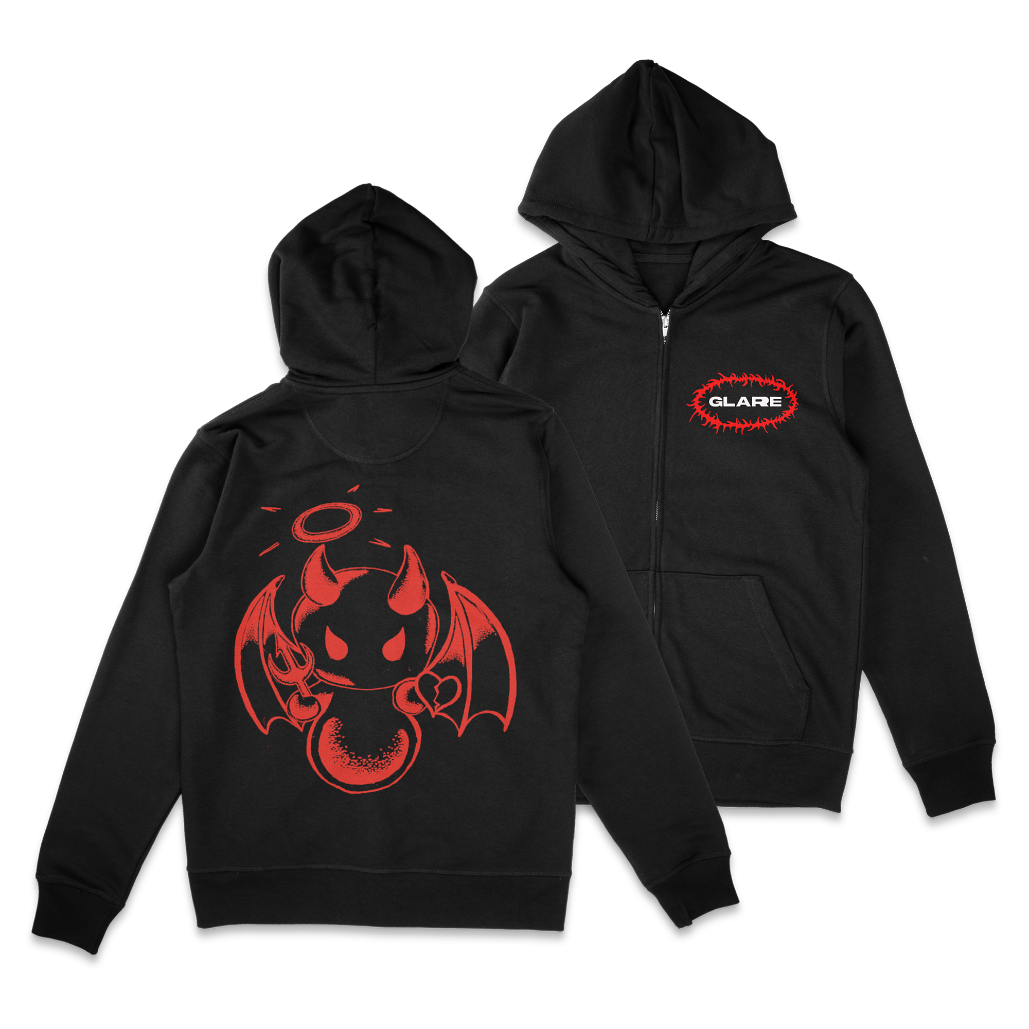 Glare - Devil Zip-Up Hoodie T-Shirts, Sweatshirt | CoreVibeTees.com (Image 1)