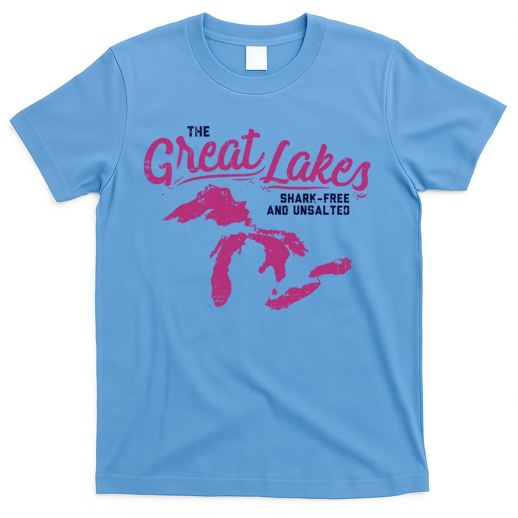 Great Lakes Shark Free And Unsalted Summer Vacation Funny Gift T-Shirt Hoodie, Sweatshirt | CoreVibeTees.com