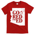 Go Red For Ed Distressed T-Shirt Hoodie, Sweatshirt | CoreVibeTees.com