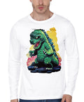 Godzilla Full Sleeve White T-Shirt Hoodie, Sweatshirt | CoreVibeTees.com