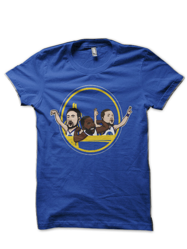 Warriors Big 3 Cartoon Style Royal Blue T-Shirt Hoodie, Sweatshirt | CoreVibeTees.com