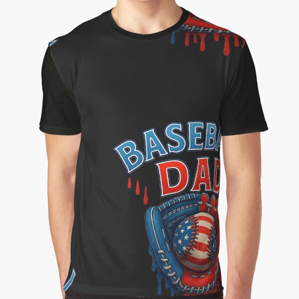 Baseball Dad American Flag Glove Dripping USA Father day Graphic T-Shirt Hoodie, Sweatshirt | CoreVibeTees.com