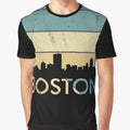Boston Vintage Design Silhouette Design Sunset Design Atlanta Skyline Graphic T Shirt Hoodie, Sweatshirt | CoreVibeTees.com
