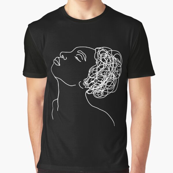 Black And White Line Art Female Portrait Graphic T Shirt Hoodie, Sweatshirt | CoreVibeTees.com