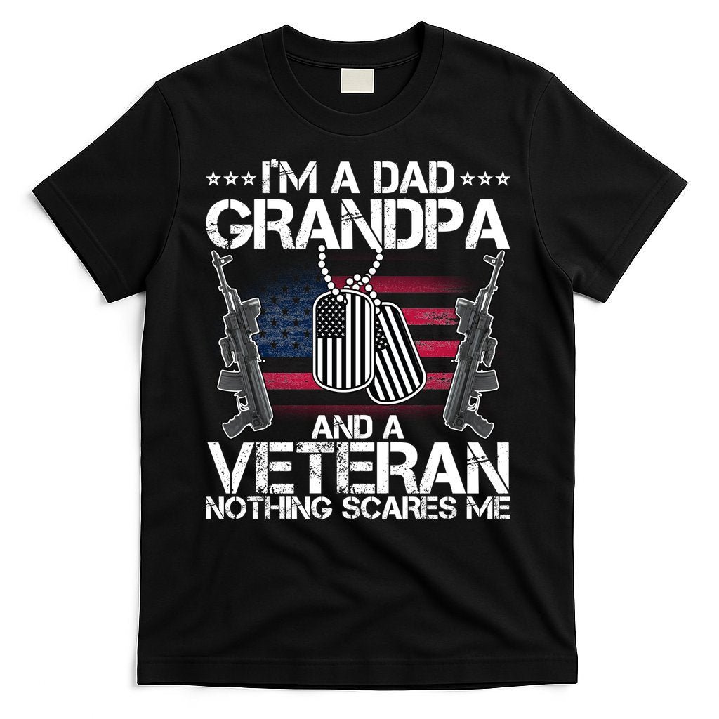 Grandpa Veteran Nothing Scares Me T-Shirt Hoodie, Sweatshirt | CoreVibeTees.com