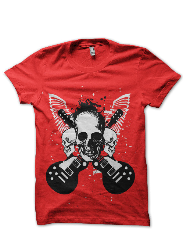 Skull Bones And Music Red T-Shirt Hoodie, Sweatshirt | CoreVibeTees.com