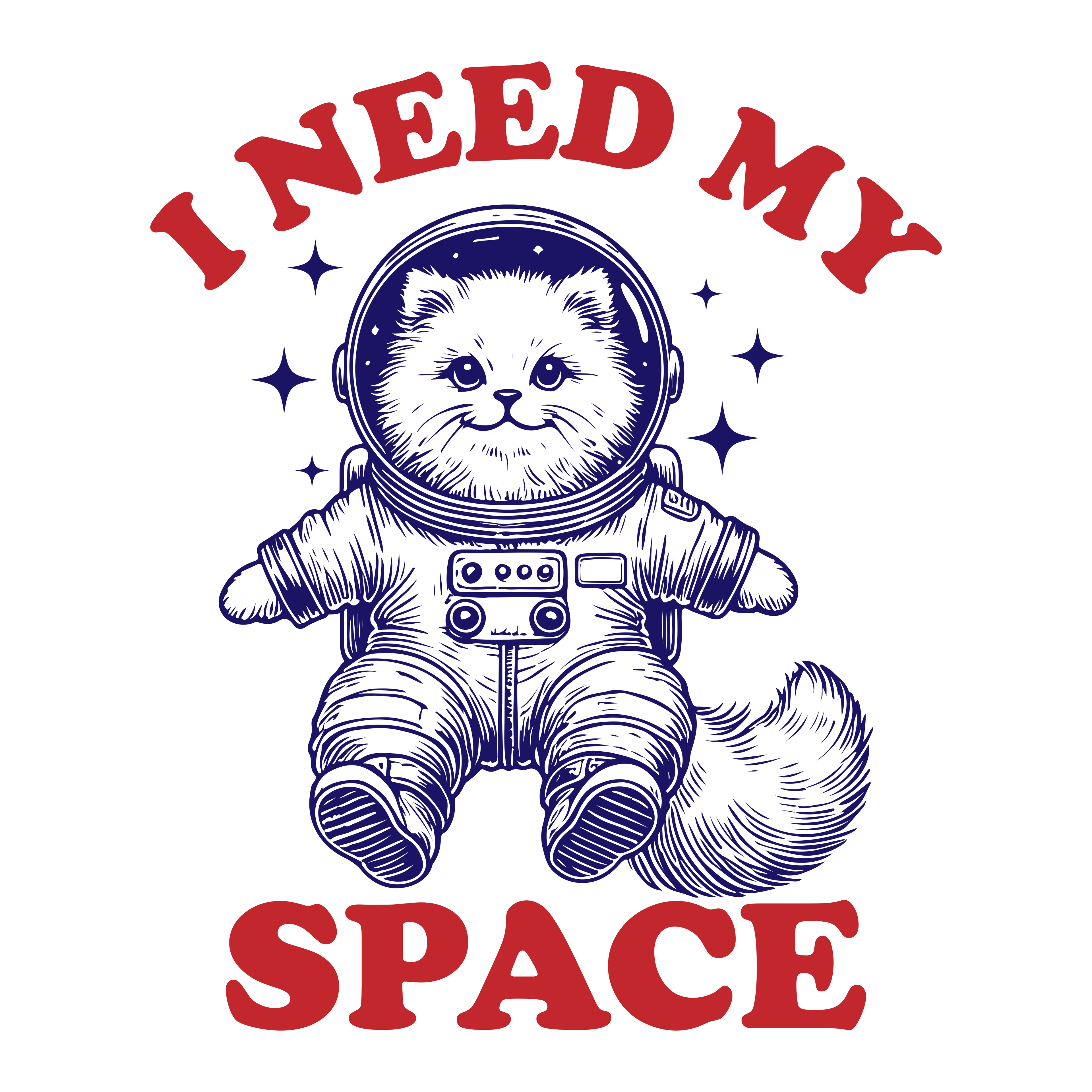 I Need My Space - Front Print (Adult Hoodie) T-Shirts, Sweatshirt | CoreVibeTees.com (Image 2)