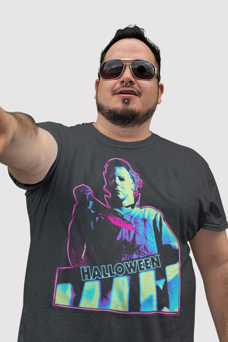 Halloween Neon Knife Big and Tall T-Shirt Hoodie, Sweatshirt | CoreVibeTees.com (Image 1)