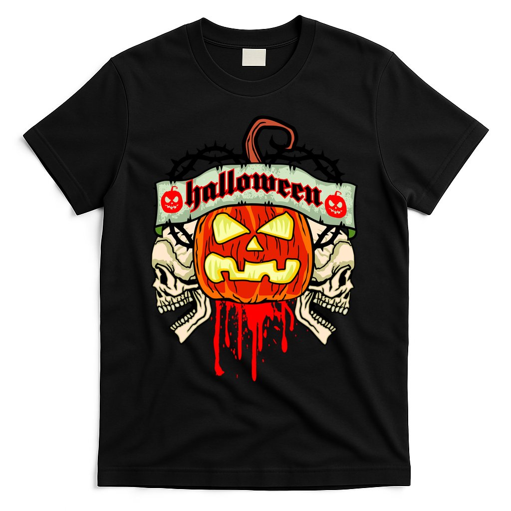 Halloween Skulls Bloody Pumpkin T-Shirt Hoodie, Sweatshirt | CoreVibeTees.com