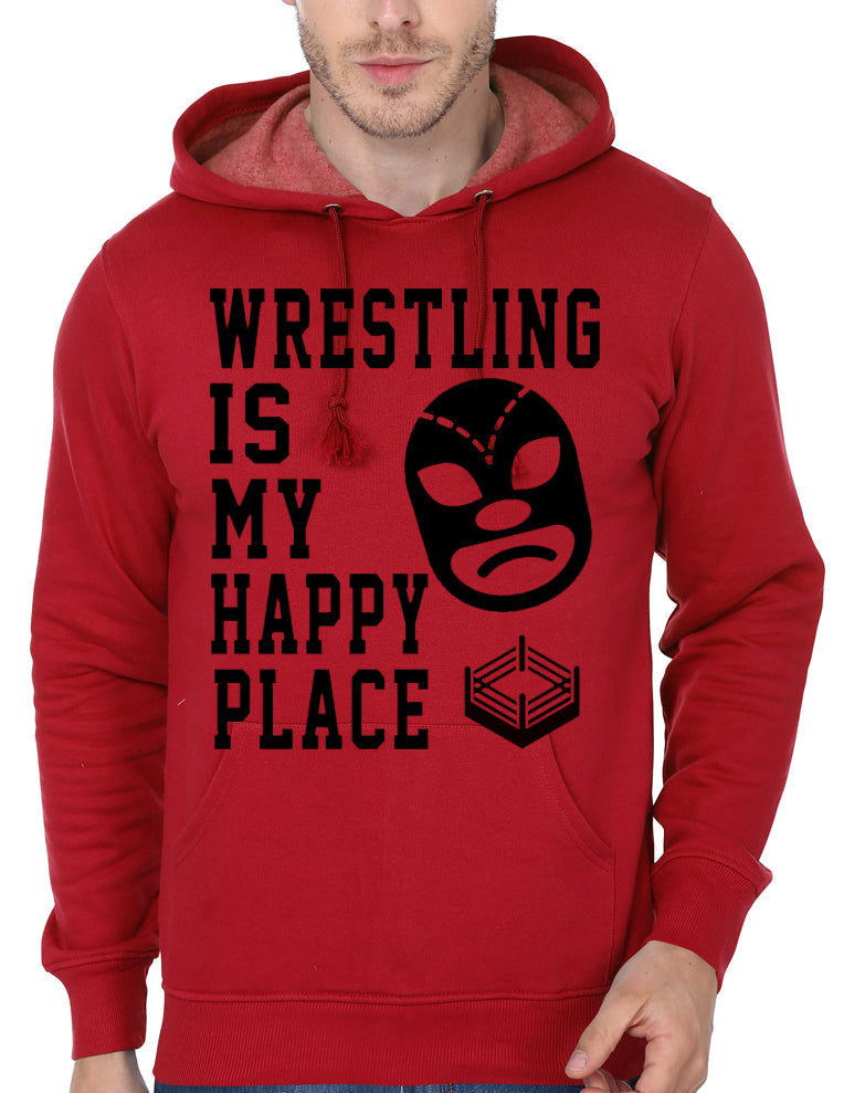 Wrestling Is My Happy Face Red Hoodie T-Shirts, Sweatshirt | CoreVibeTees.com