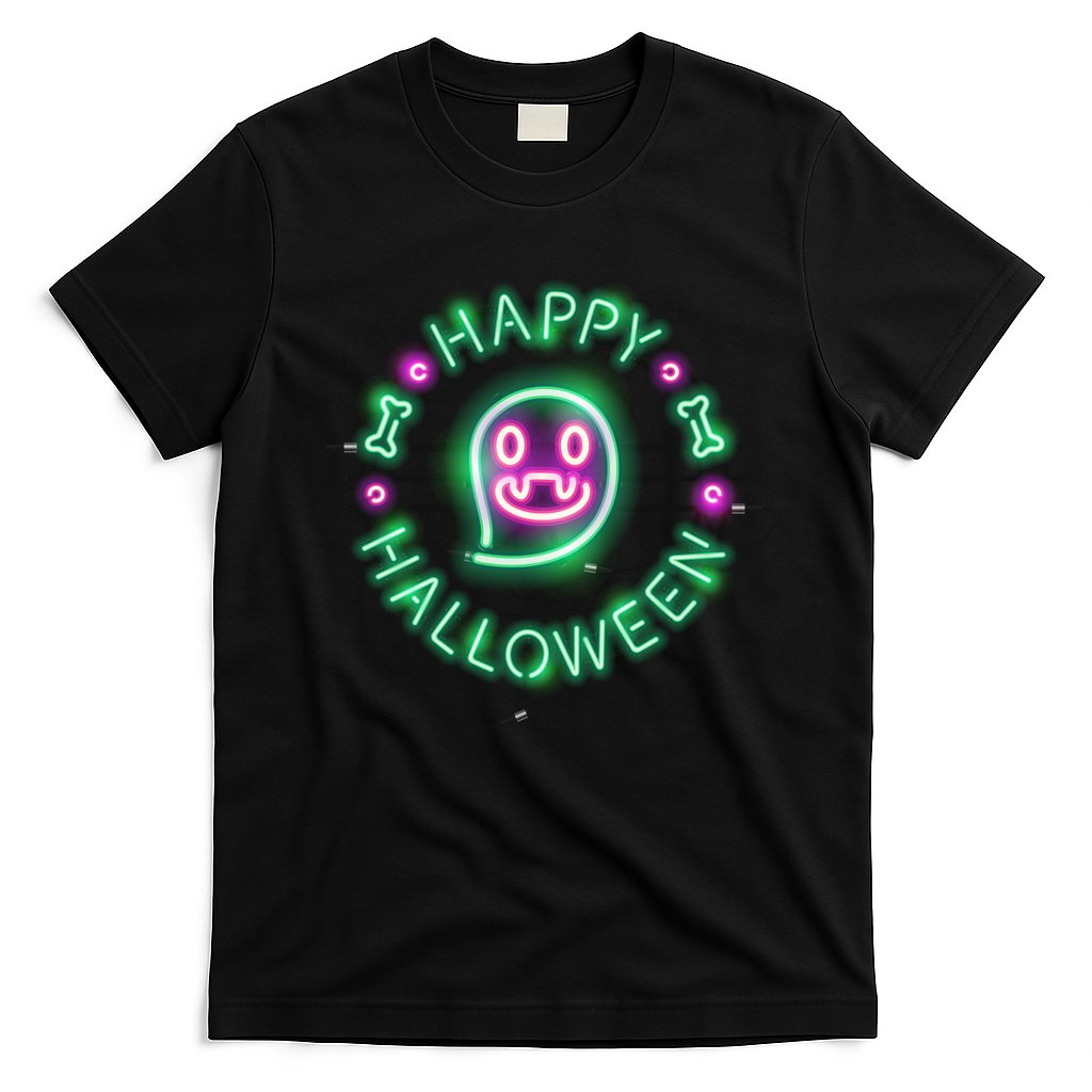 Happy Halloween Neon Sign T-Shirt Hoodie, Sweatshirt | CoreVibeTees.com